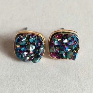 Iridescent Druzy Studs